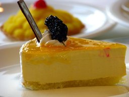 Look at the raspberry at the top, gives a nice flavour to the mango cheese cake. Cheers and Happy Eating!