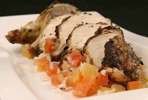 Ginger Grilled Chicken with Green Papaya and Pineapple Chutney