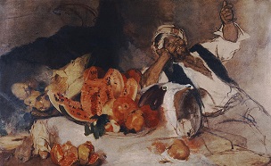 Middle Easterner with fruits
