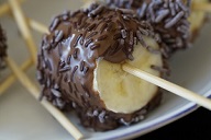 Chocolate covered frozen banana