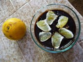 Zapote con naranja, postre