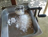 Grating coconut in Sri Lanka