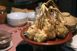 Ketupat, traditional indonesian rice cake. Typically eaten for festive seasons