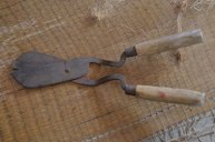 Fiber cutter used for cutting coconut fiber (coir) in Puri, Odisha by workers of non-profit Odiani working on coconut fiber craft. Odiani is located in Teisipur, Puri district, Odisha, India