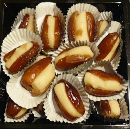 Dates stuffed with marzipan