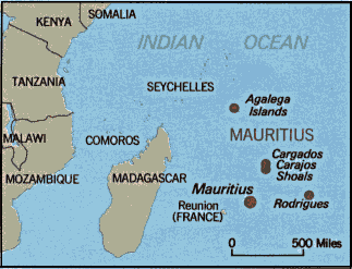 Map of Mauritius Island