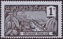 Stamp of Guadeloupe (French colony); 1905. Postes, télégraphes et téléphones (PTT) of the Troisième République Française