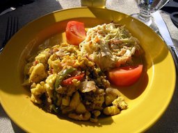 Ackee and saltfish, a traditional Jamaican dish