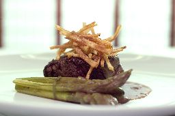 Asparagus meat presentation food Image