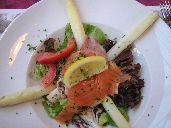 Dish with asparagus in Belgium