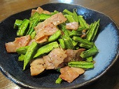 I cooked this at home, bacon and winged beans
