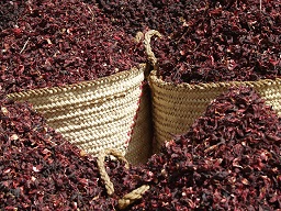 Karkady - Dried Hibiscus in Aswan souk