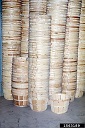 Baskets used for shipping sweet potatoes to markets after storage and washing. Baskets are no longer used, Apr76