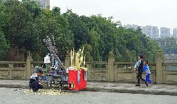 Sugarcane on the bridge over Jinjiang River - Hebin Road to Wangjiang Road - Chengdu, Sichuan, China